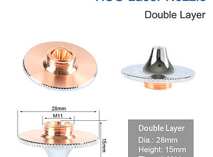 HSG Double?Nozzles,Diameter: φ28mm,Height: 15mm,Thread: M11,Material: Chrome Plated