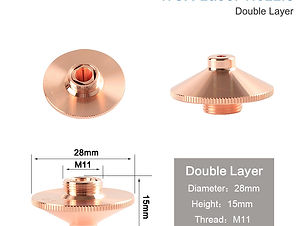 WSX? Double Nozzles,Diameter: φ28mm,Height: 15mm,Thread: M11,Material: High End Copper