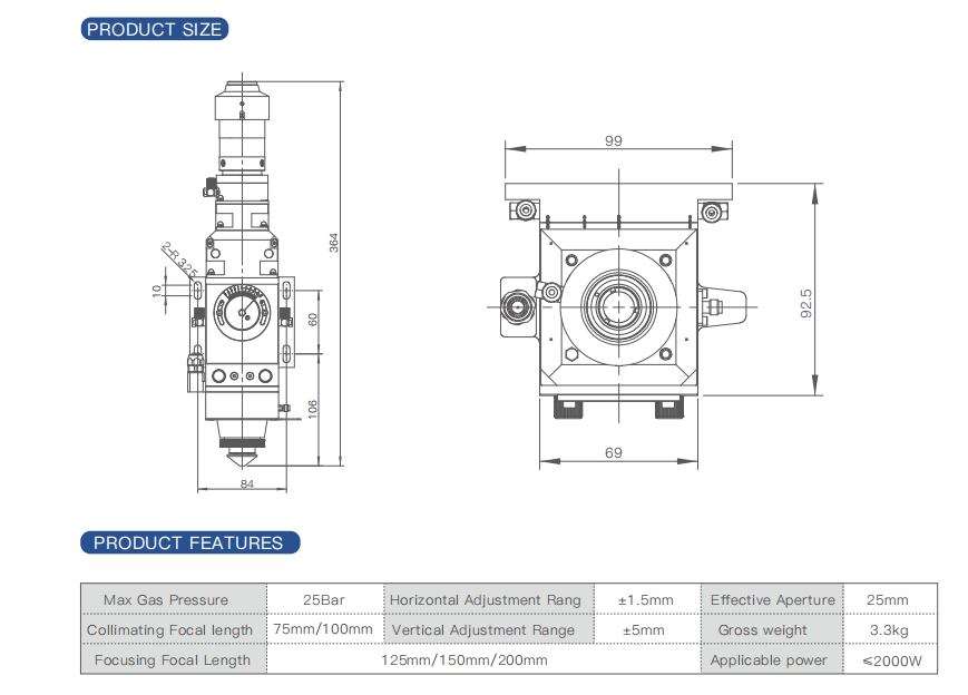 KC15 Fiber Laser Cutting Head