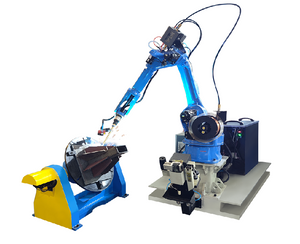 Industrial welding robot workstation