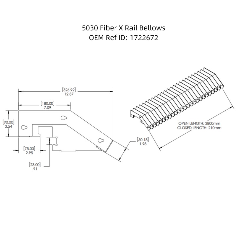 Laser Protective Bellows Cover 2072783 1354095 for Trumpf L3060
